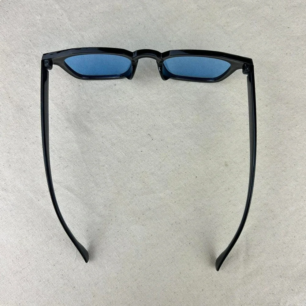 Vintage unique retro style black rounded square sunglasses cyber grunge techno